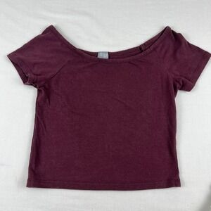 Tilly's Women's‎ Maroon Cropped T-shirt, Size Small